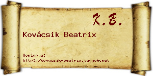 Kovácsik Beatrix névjegykártya